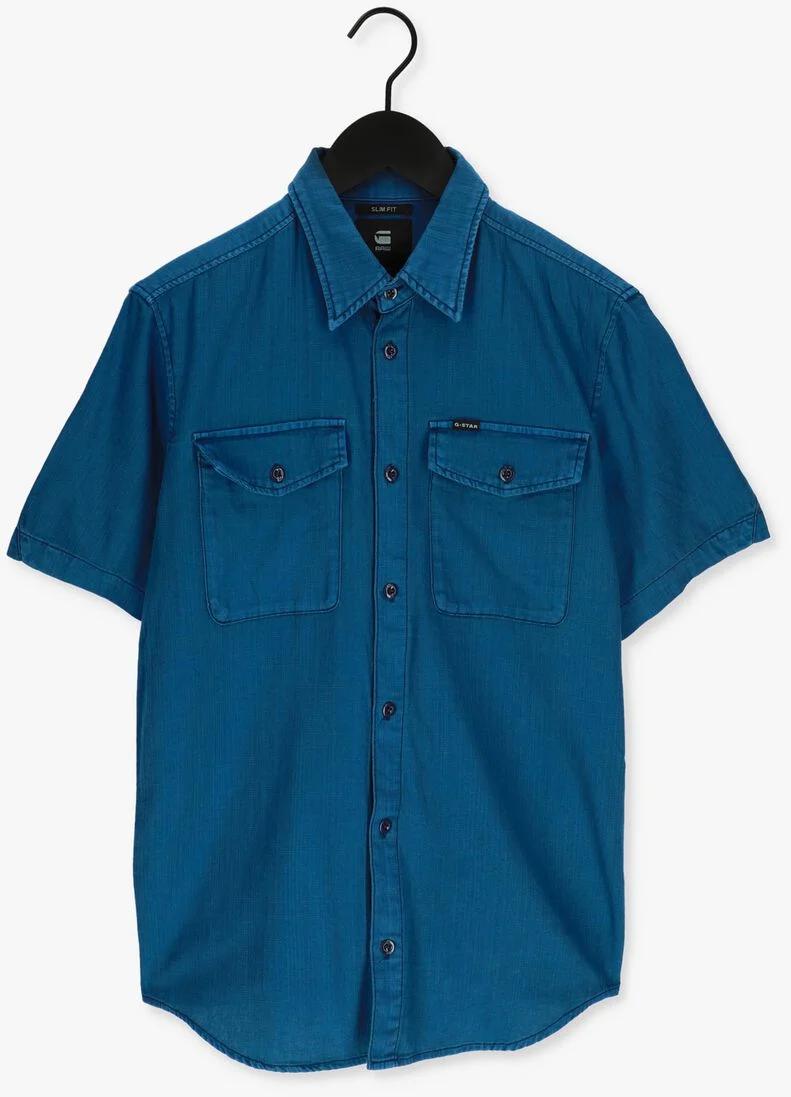 G-STAR RAW petrol g-star raw casual overhemd marine slim shirt s\s
