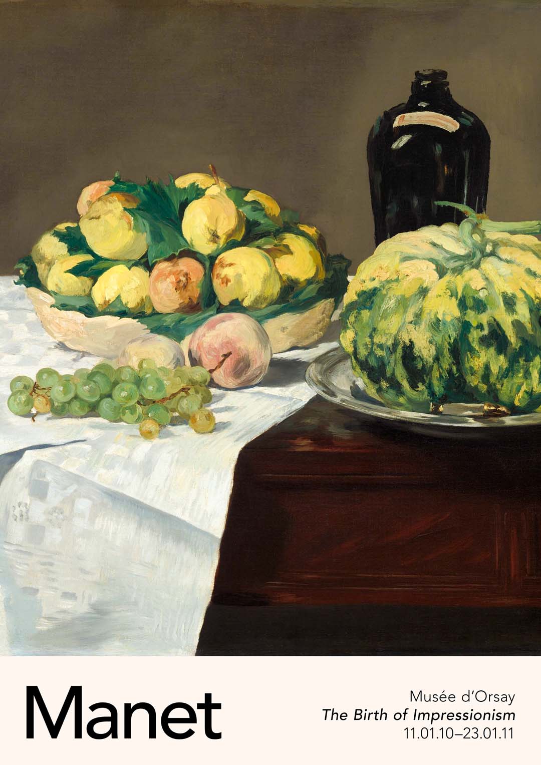 Stillleben mit Melone und Pfirsichen von Manet Ausstellung