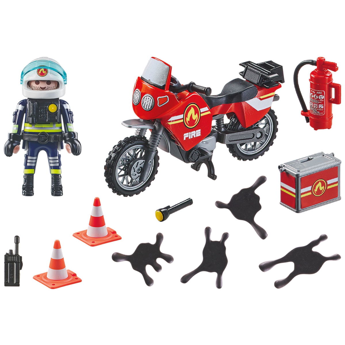 PLAYMOBILPLAYMOBIL   Action Heroes 71466 Feuerwehrmotorrad am Unfallort