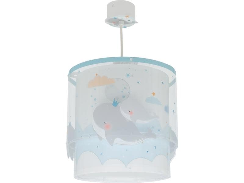 Dalber Hängelampe Whale Dreams Blau Pendelleuchte mit Doppelschirm für Kinderzimmer
