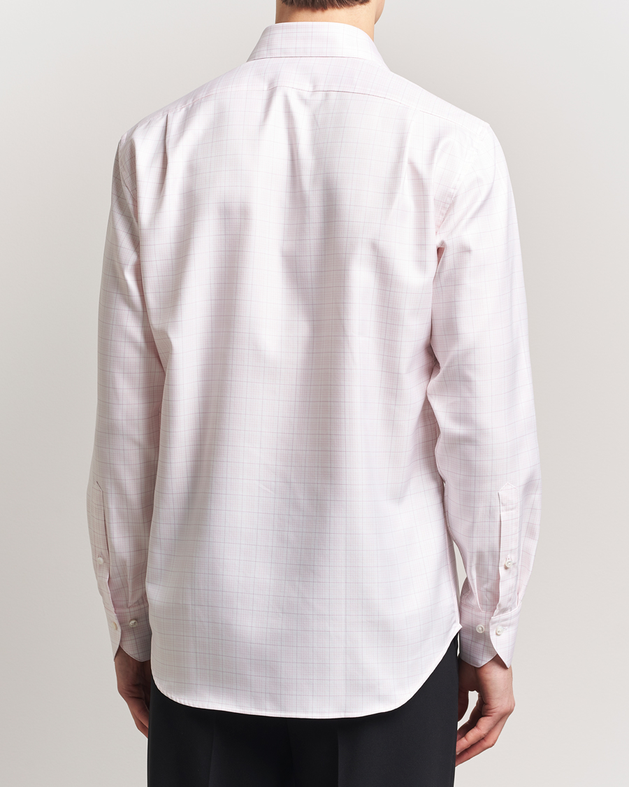 Stenströms Fitted Body Checked Shirt Pink