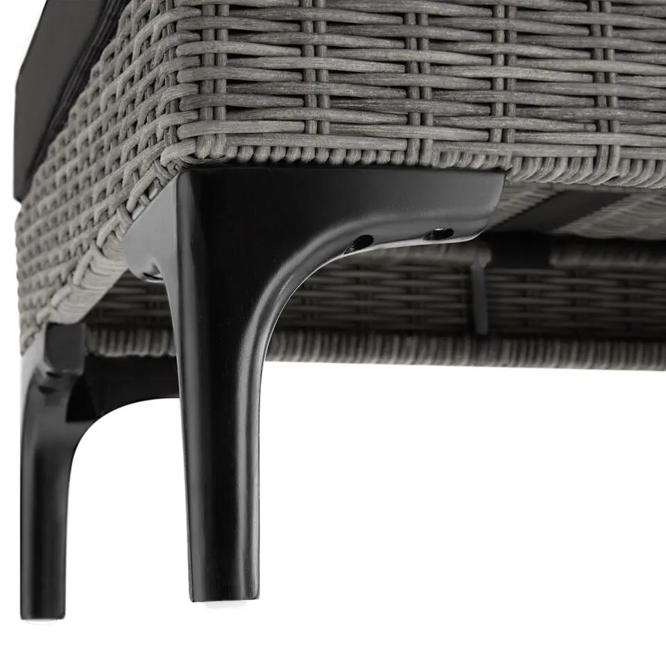 tectake Wicker lounge Bellaria met aluminium frame, Grijs