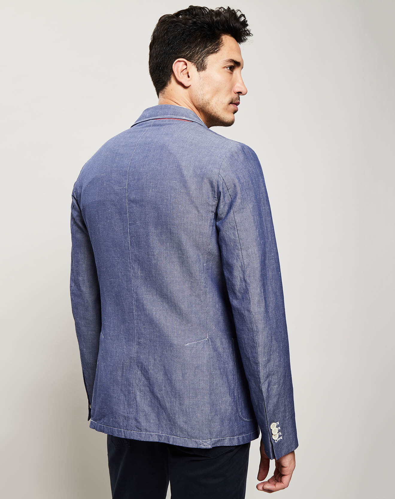 Gant Veste en Coton & Lin bleu azur