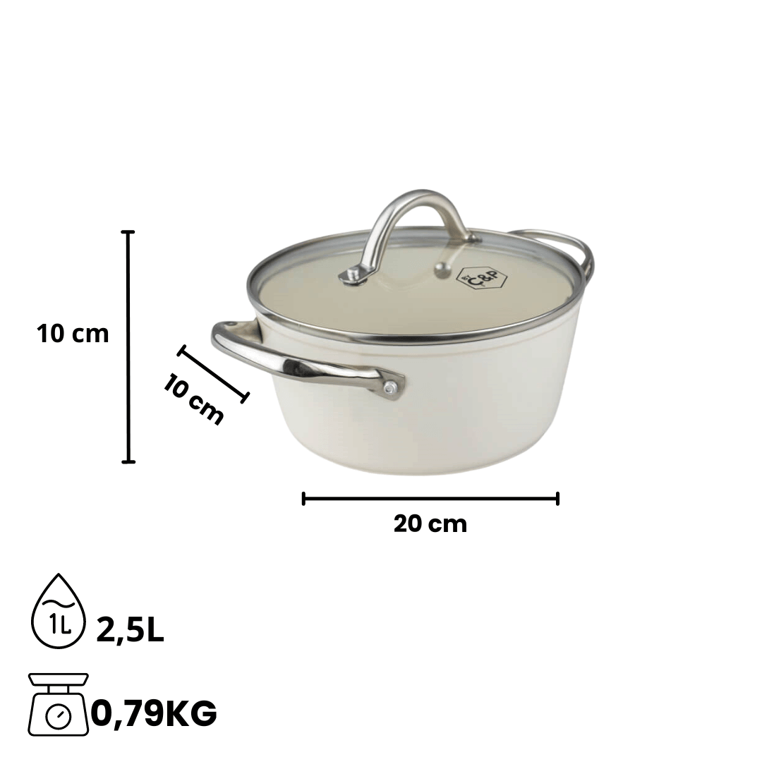 Go Ivory Kookpan met deksel 20 cm
