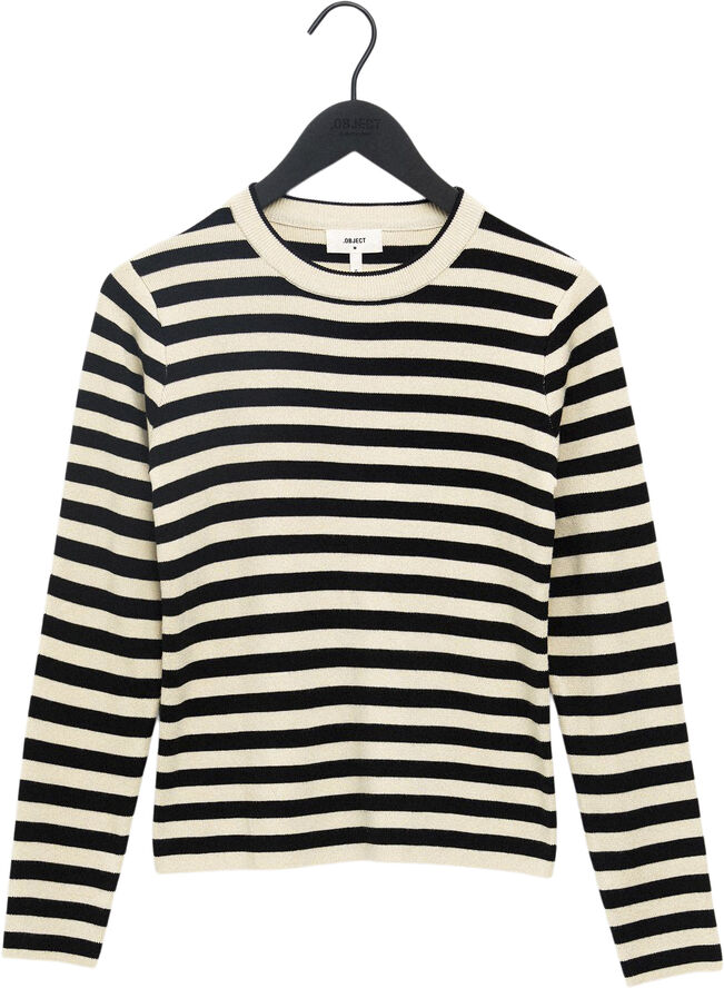 Object OBJESTER L/S NEW KNIT PULLOVER DIV Sandshell/black