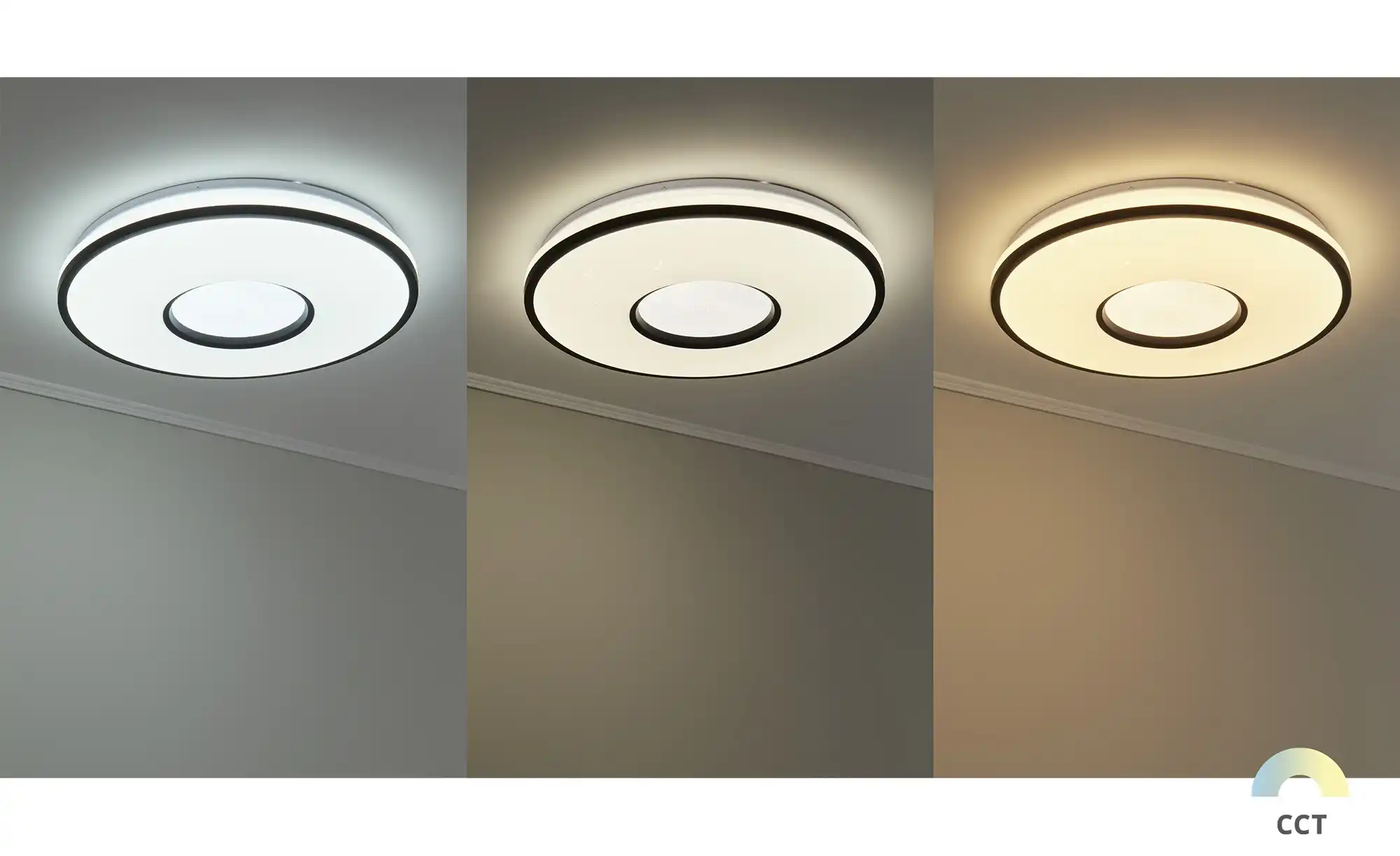 KHG LED-Deckenleuchte, schwarz mit Fernbedienung