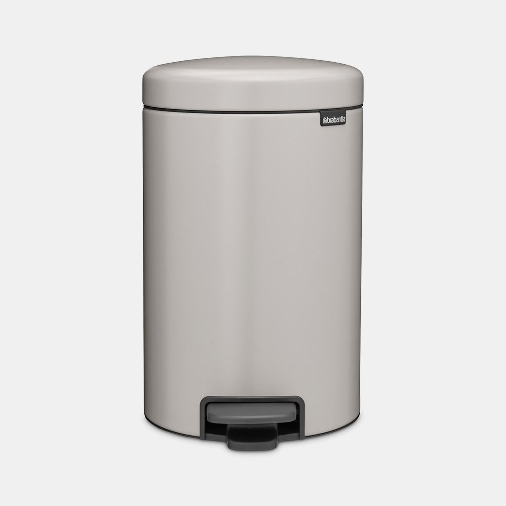 NewIcon Pedaalemmer, 12 liter, kunststof binnenemmer - Soft Grey