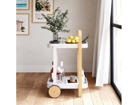 UMBRA - Desserte en acier 2 plateaux bellwood blanc