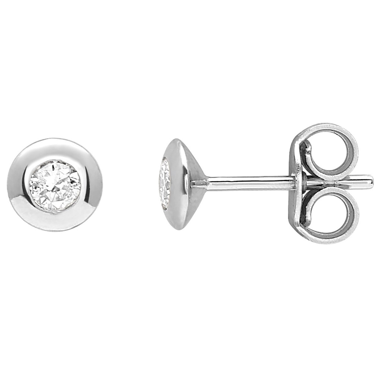 Boucles d'oreilles Brillaxis puces diamant or blanc