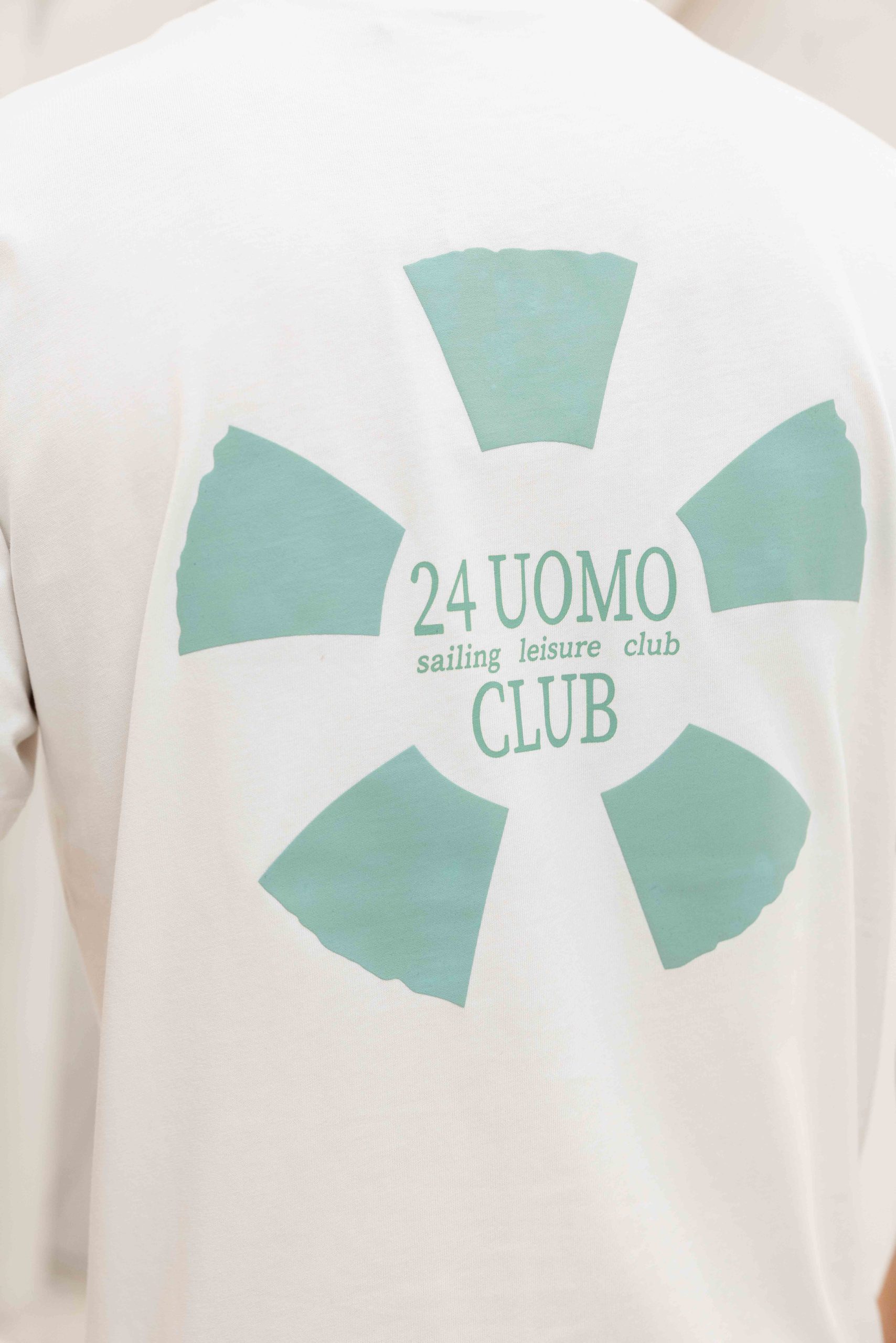24 Uomo Leisure Club T-Shirt Heren Gebroken Wit