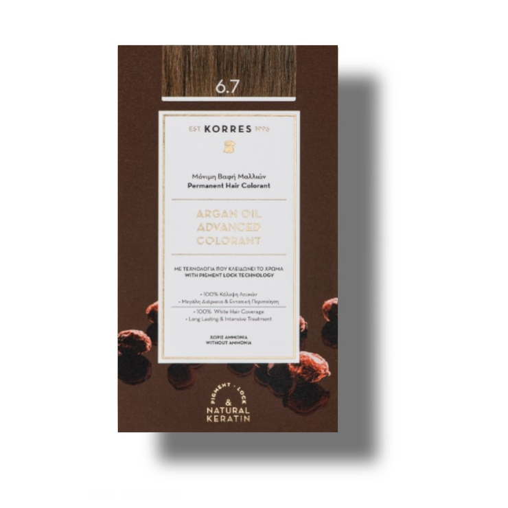 Korres coloration permanente huile d'Argan 6.7 Blond Foncé Marron