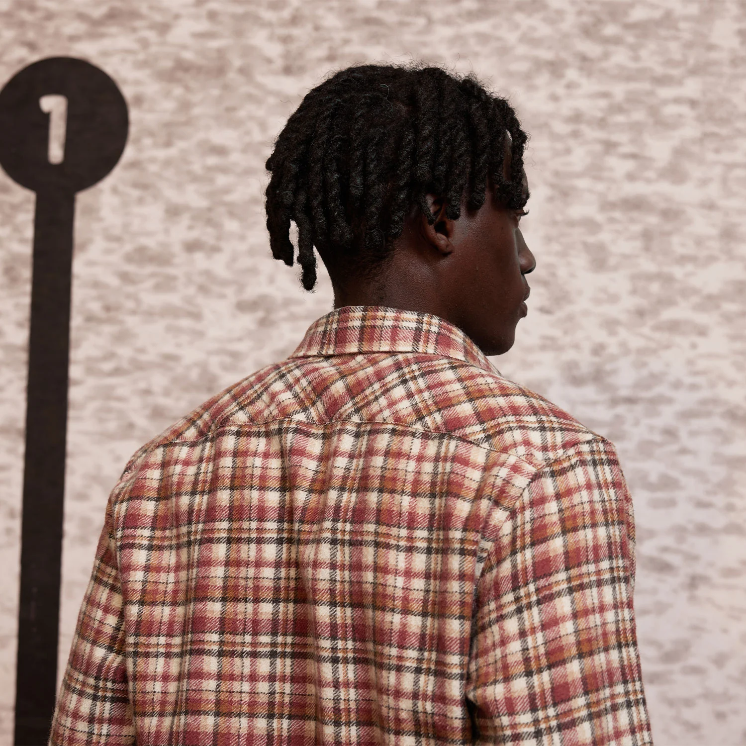 Checked virgin wool overshirt