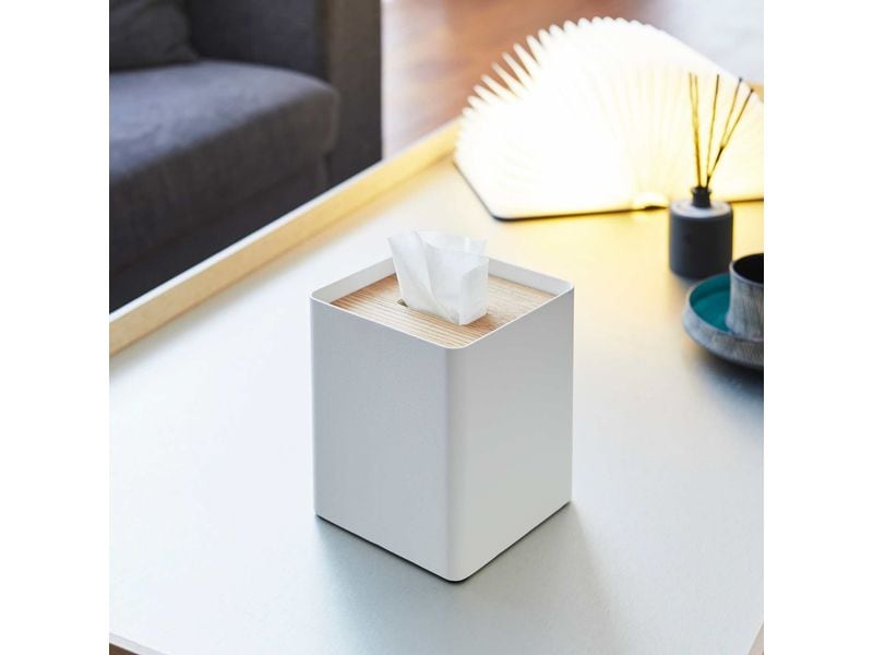 Yamazaki Kosmetiktuchbox Rin Weiss Quadratische Taschentuchbox