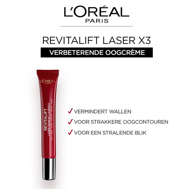 L'Oréal Paris Revitalift Laser X3 Anti-Rimpel Oogcrème 15 ML