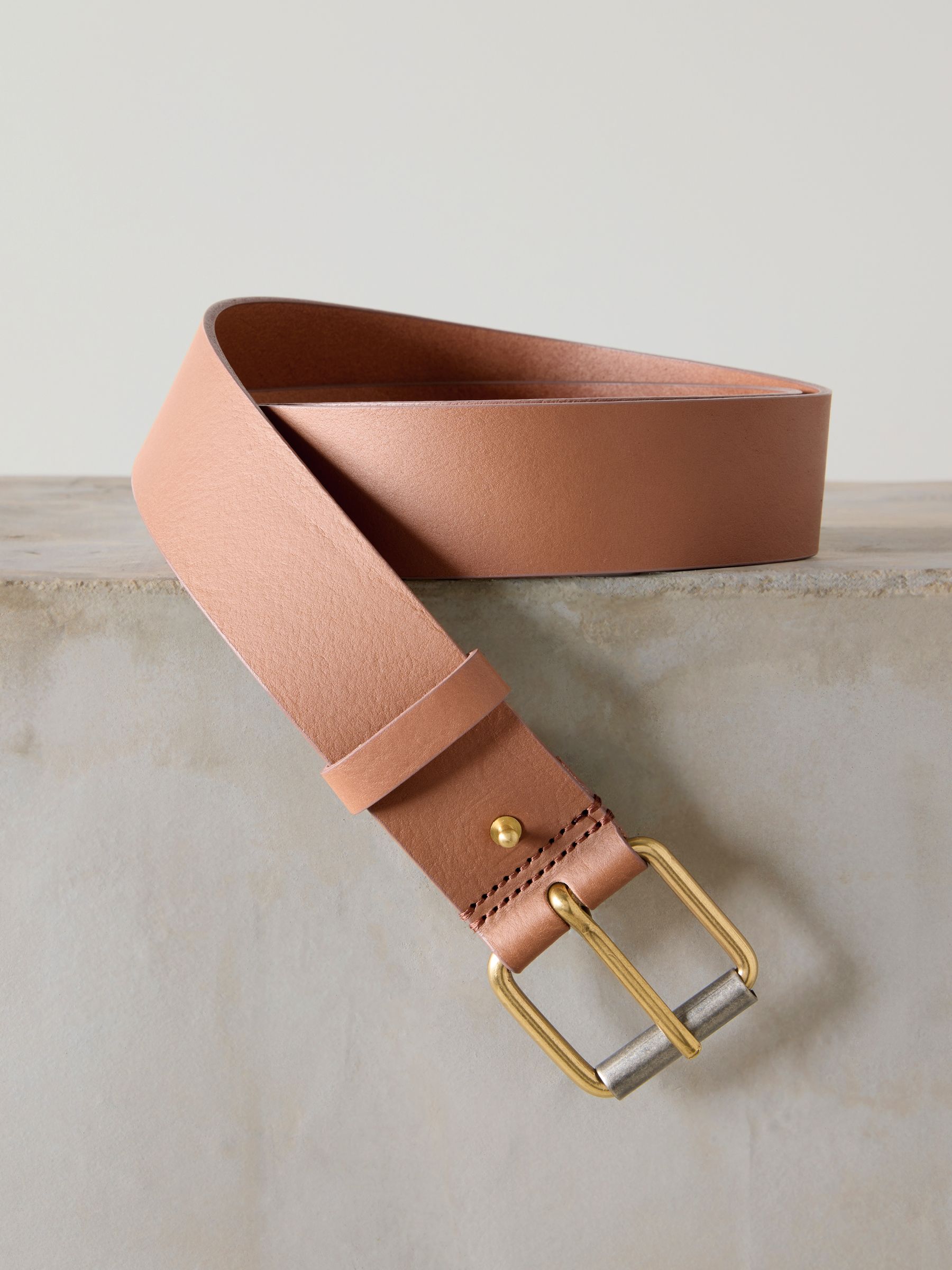 Lichtbruin - N. Premium casual leren riem van Italiaans fabricaat