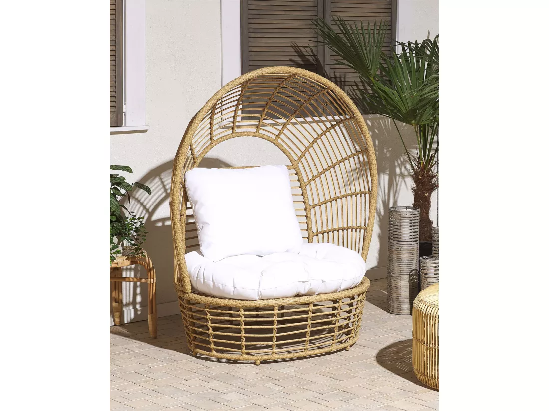 Fauteuil de jardin LIDO Rotin Beige