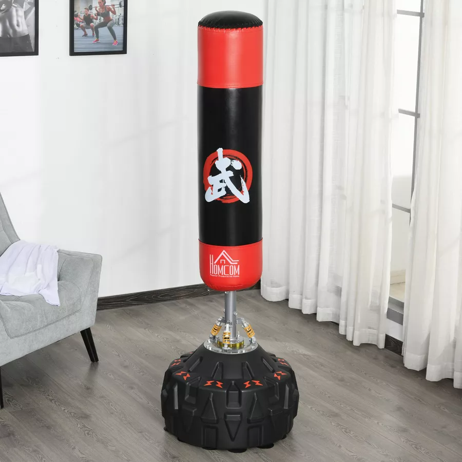HOMCOM Standboxsack mit Reifenstandfuß schwarz, rot