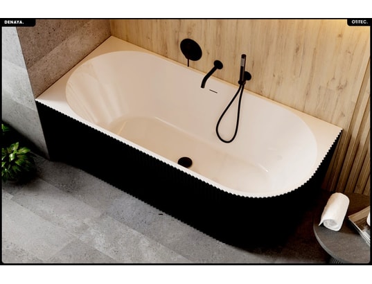 OTITEC - Baignoire asymétrique - 170 x 78 cm - gauche - avec siphon c...