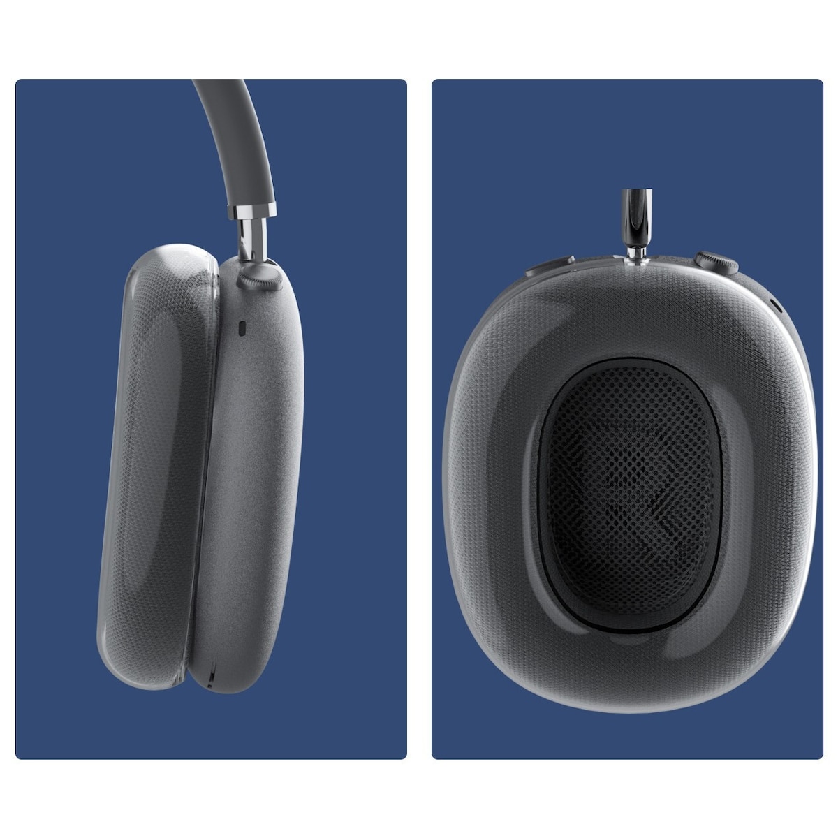 TPU-erstatning øreputer med full dekning for Airpods Max, øreputer for hodetelefoner Gjennomsiktig
