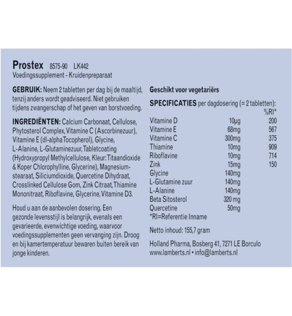 Lamberts Prostex 320mg beta sitosterol (90 tabletten)