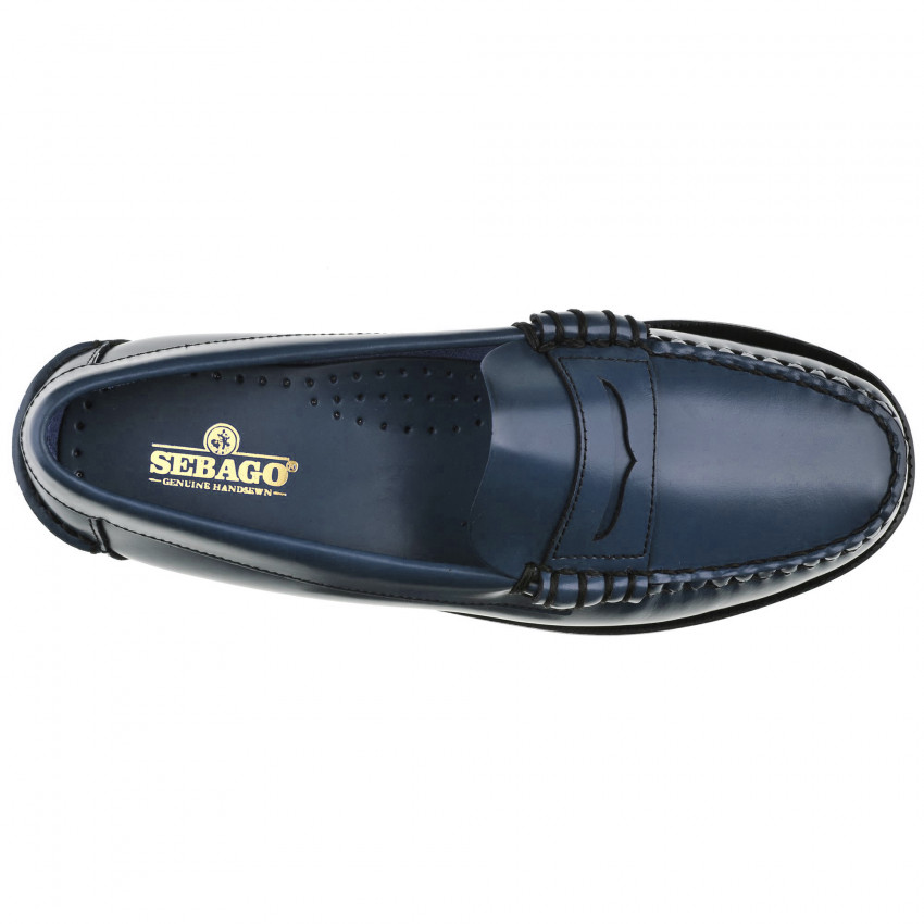 CLASSIC DAN BRILLANT BLUE MOCASSIN-Mocassin pour femme en cuir brossé