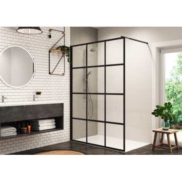 Allibert inloopdouche Loft Game 120x200cm Zwart - Vierkant