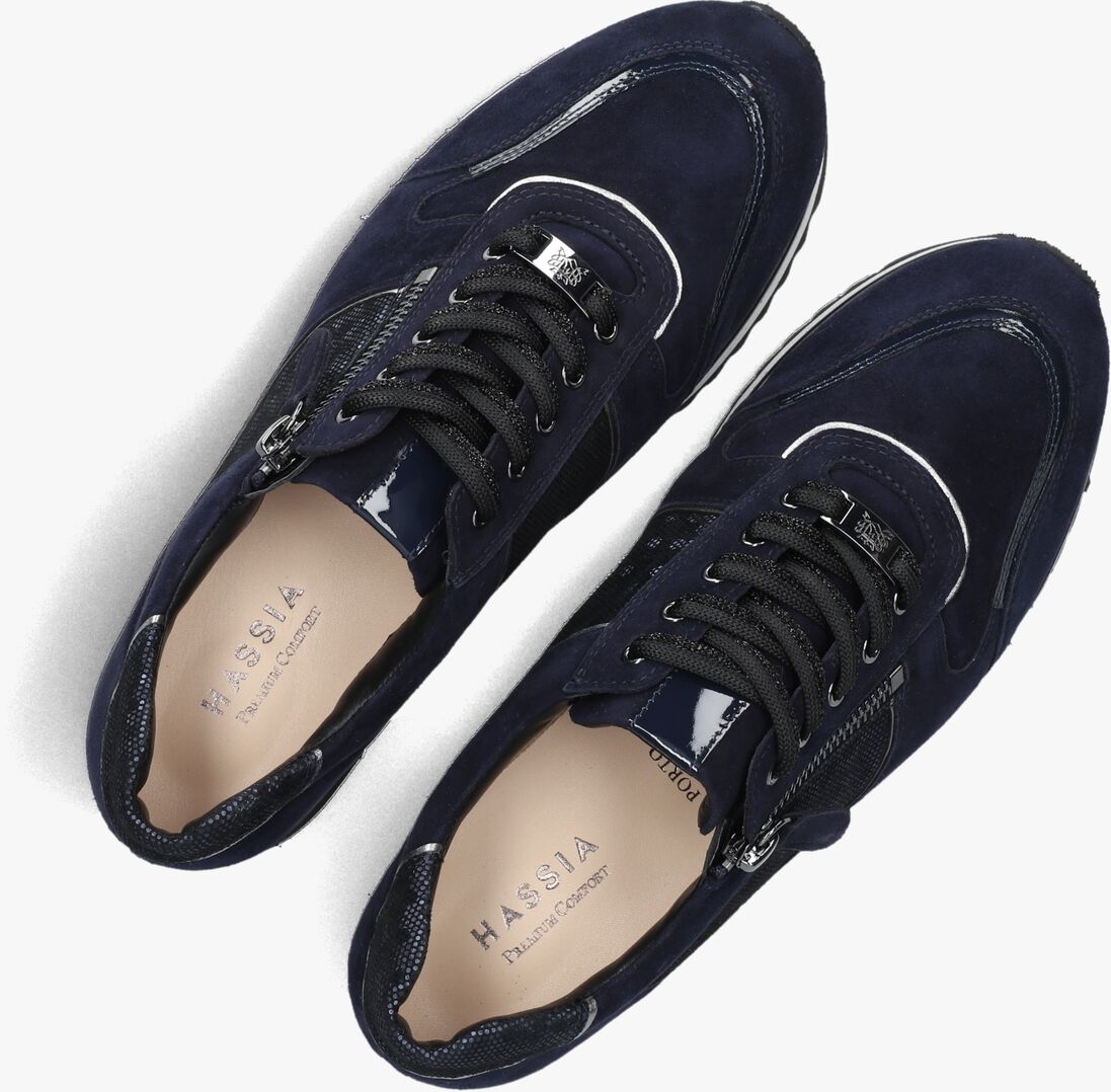 blauwe hassia lage sneakers porto