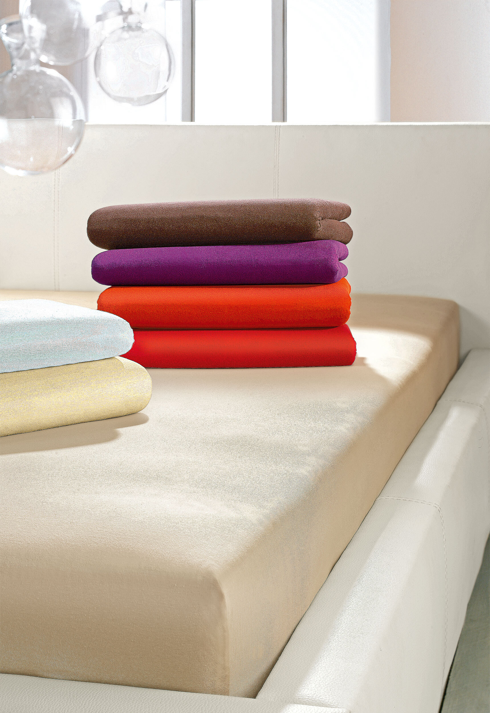 Vario Jersey-Spannbetttuch 140-160 x 200 cm nougat