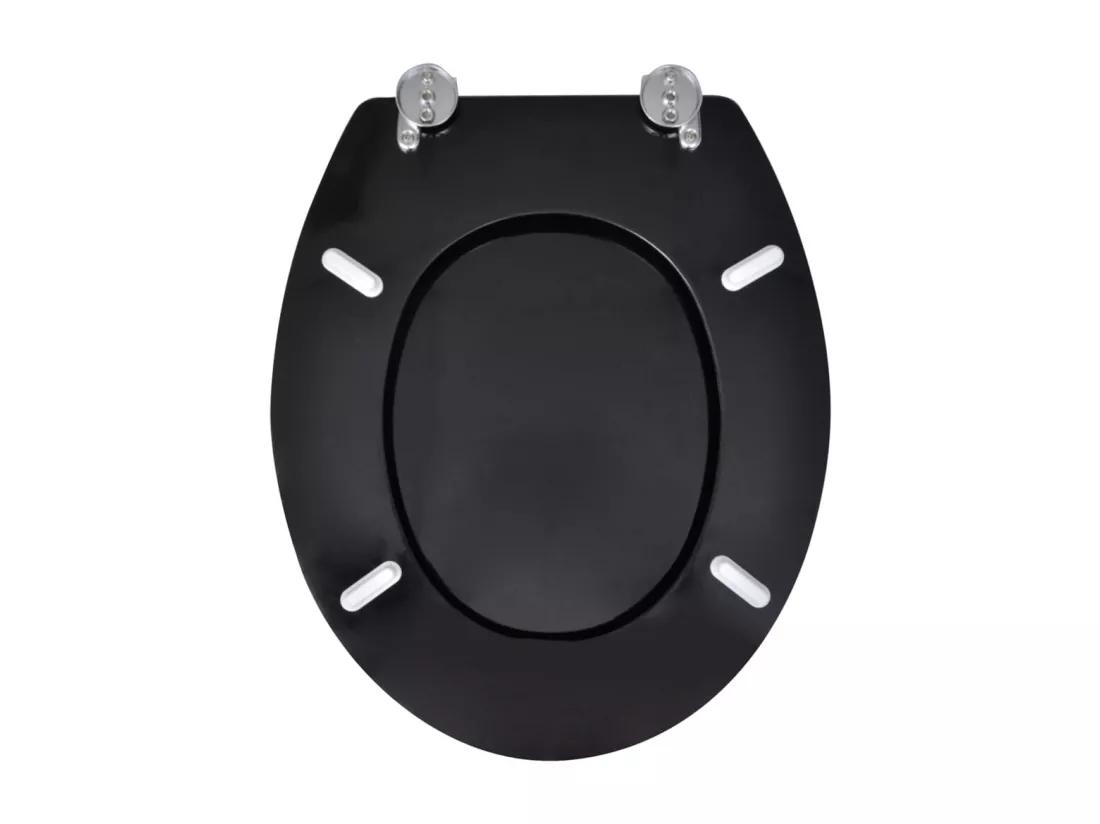 Siège de toilette abattant effet bois noire 45 x 36 x 5 cm 02_0002879