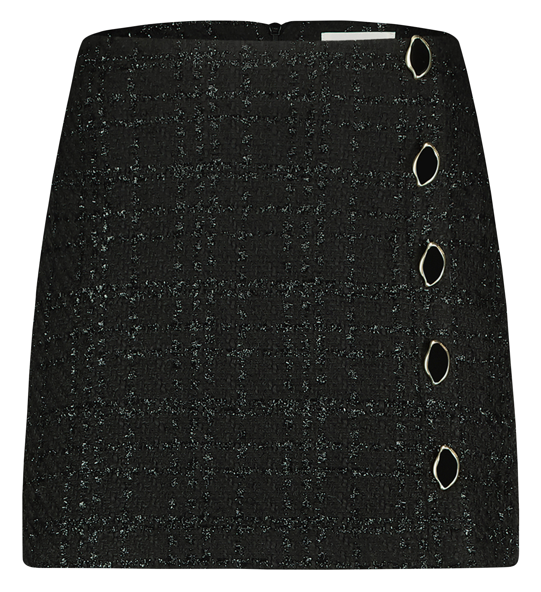 DIONNE - Jupe courte boutonnée en tweed| Noir