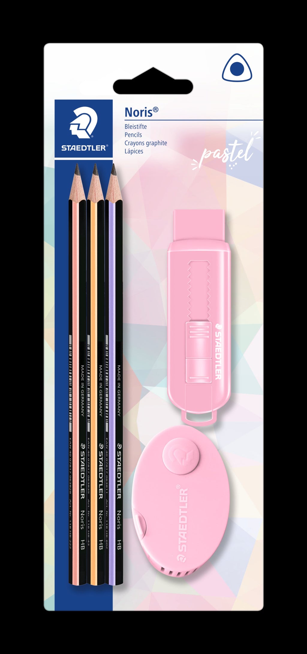 Conjunto Lápis HB 3 unidades + Afia + Borracha Staedtler (artigo sortido)