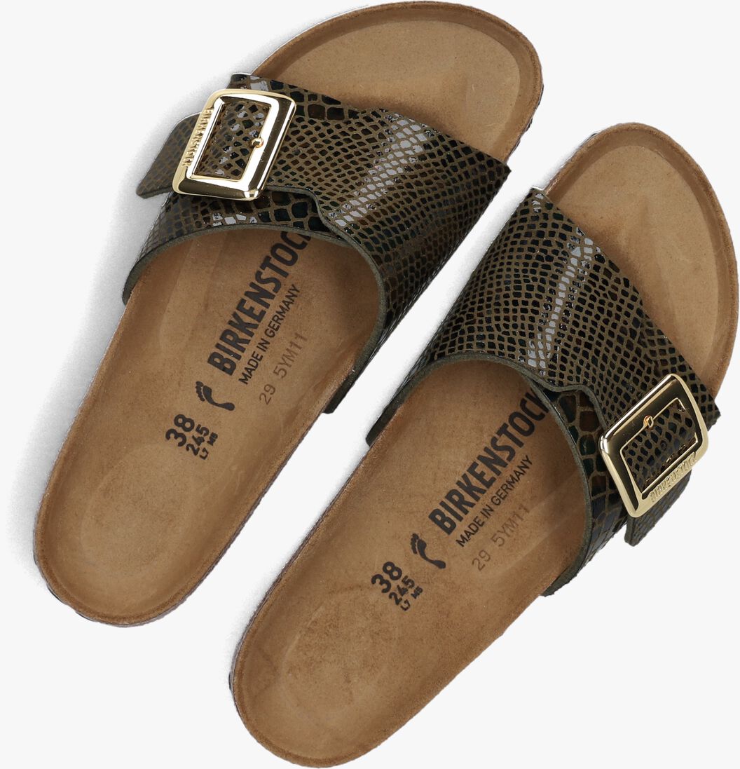 groene birkenstock slippers catalina cushion buckle