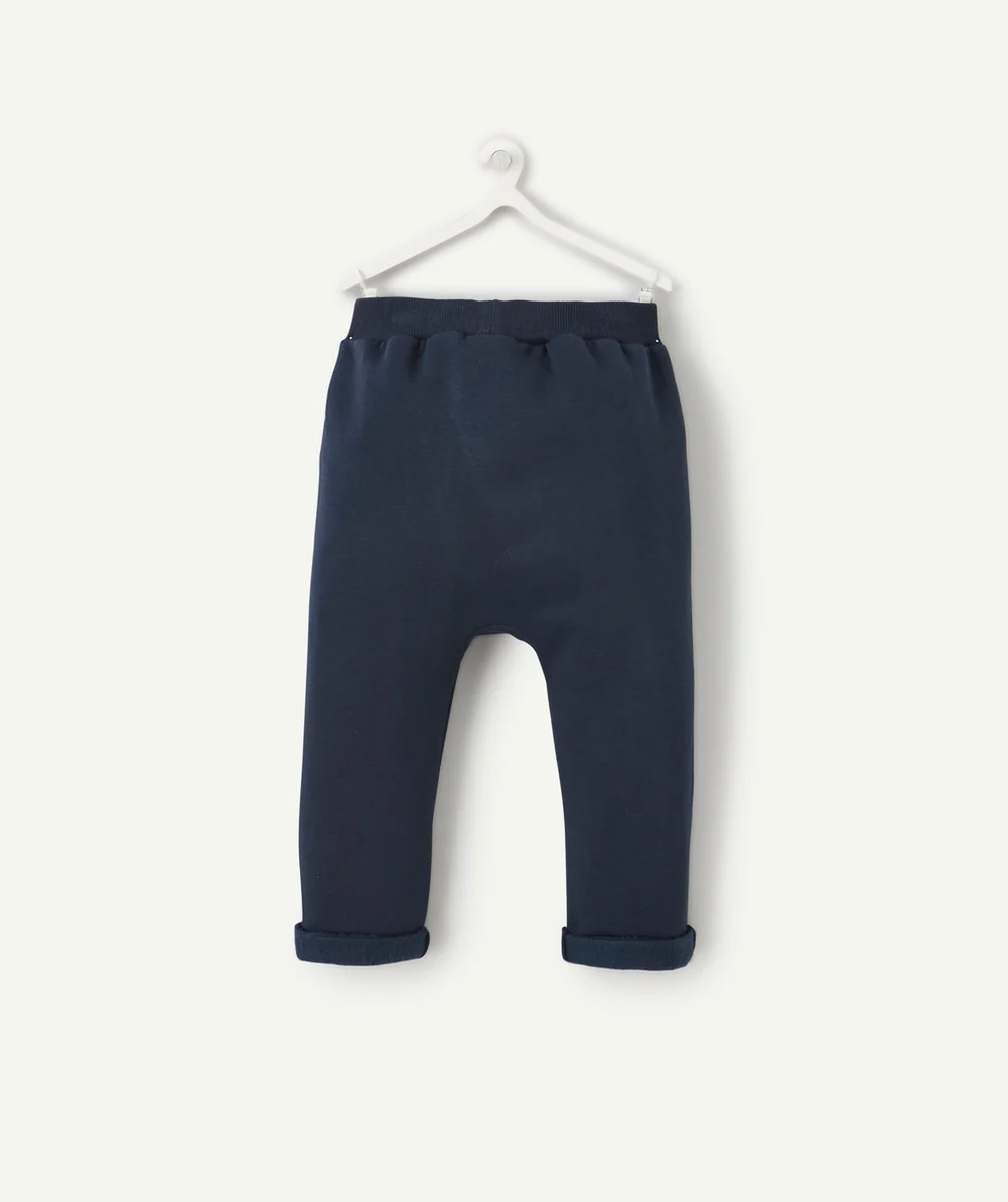 PANTALON SAROUEL BÉBÉ GARÇON EN FIBRES RECYCLÉES BLEU MARINE