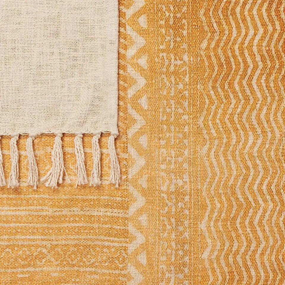 FIROZABAD - Plaid - Geel - 130 x 180 cm - Katoen