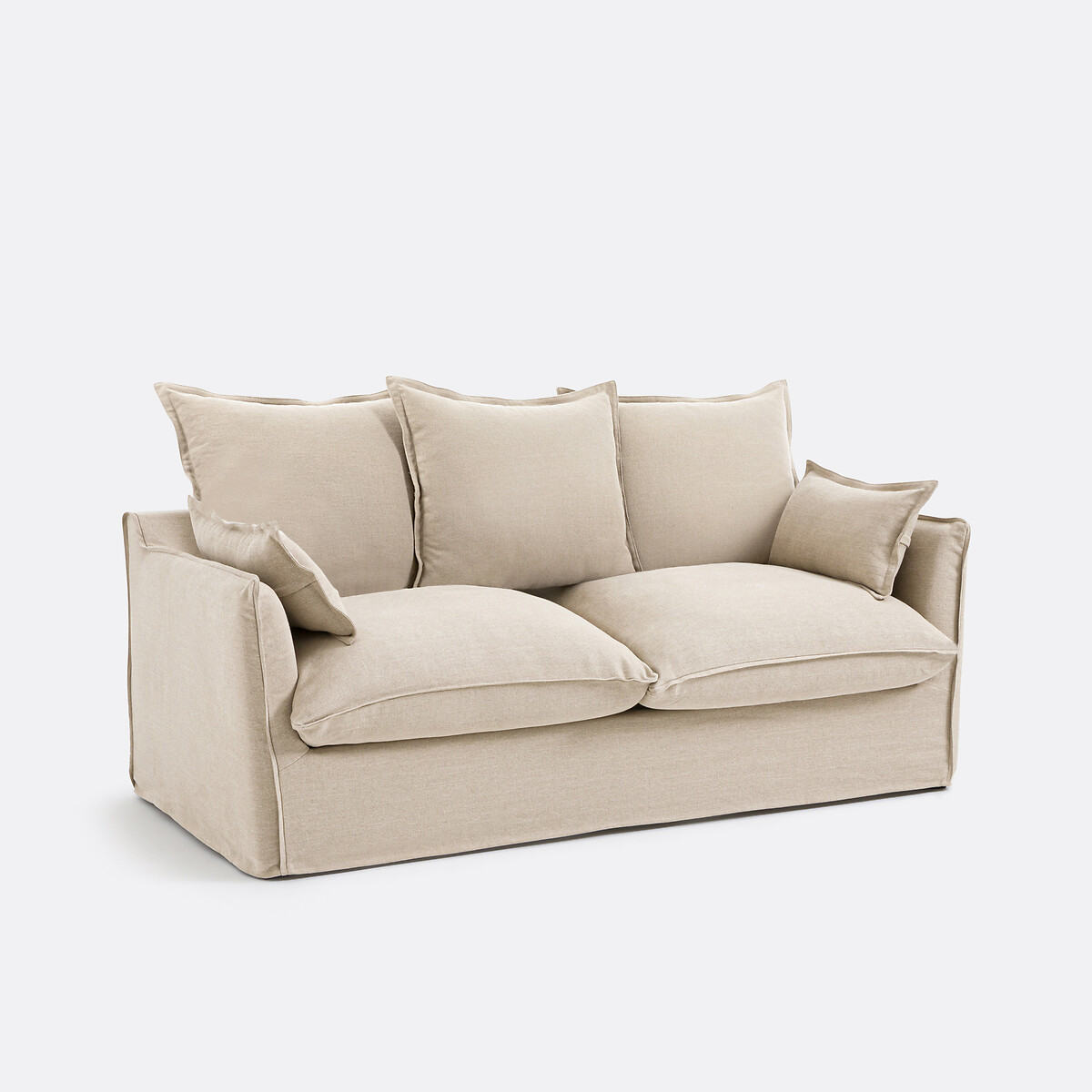 LA REDOUTE INTERIORS<br>Sofá-cama H14 cm em linho grosso, Odna