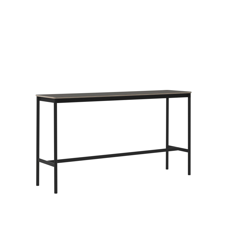 Muuto Base High statafel 190x50 zwart, multiplex rand