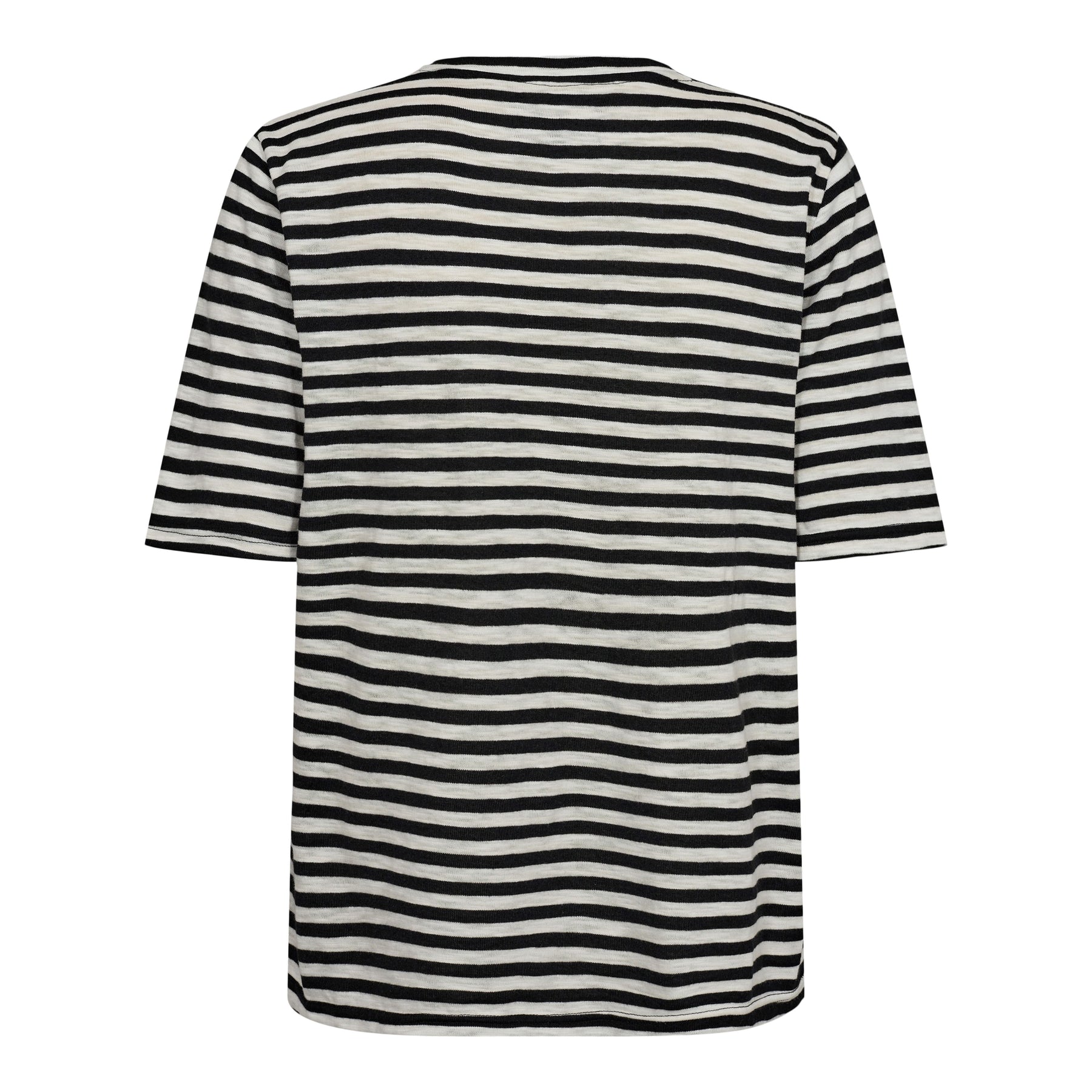 Liberte Ulla-Ss-Vneck-Stripe-Tshirt black white stripe