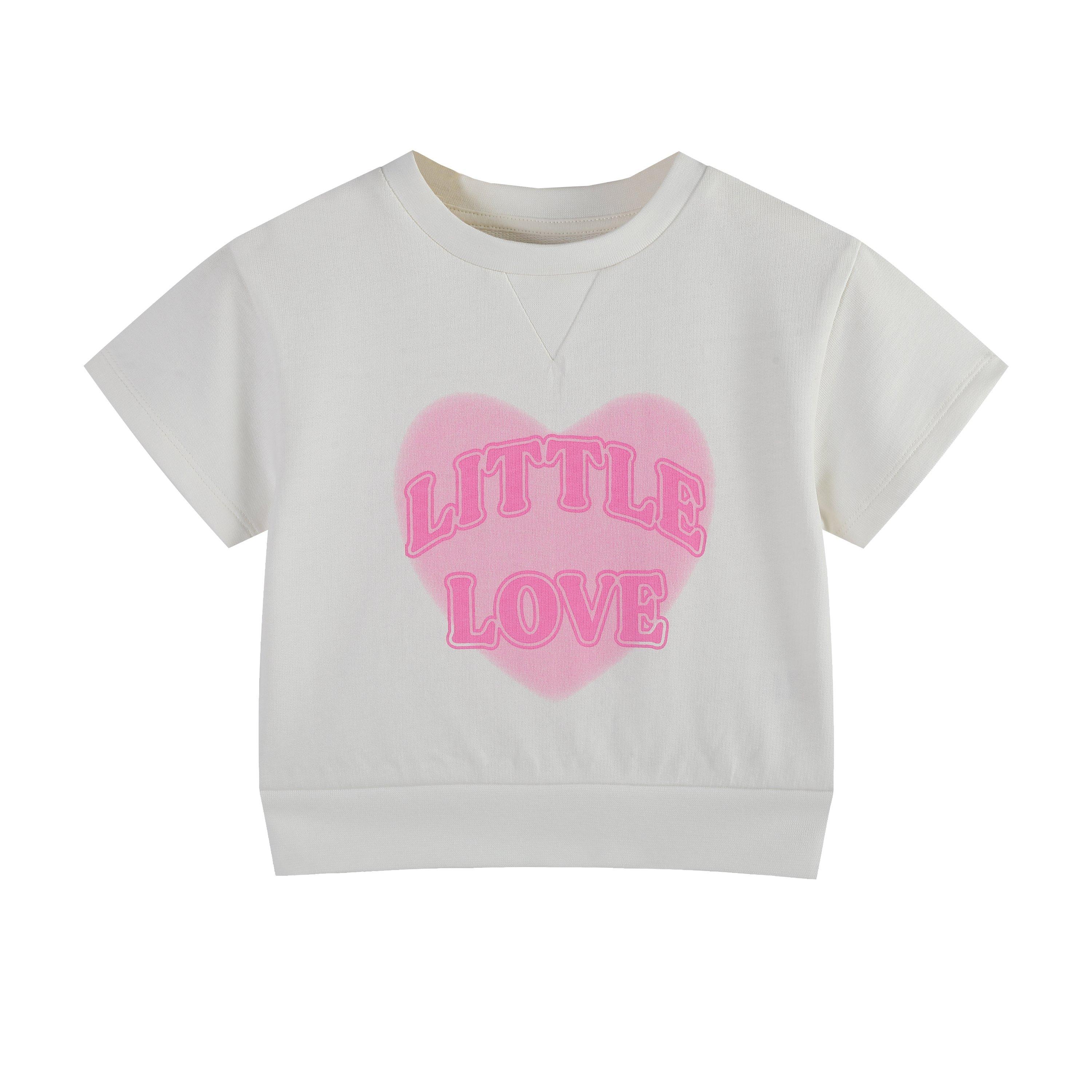 Hello World Studio Baby Girl Little Love Shorty Jog Set
