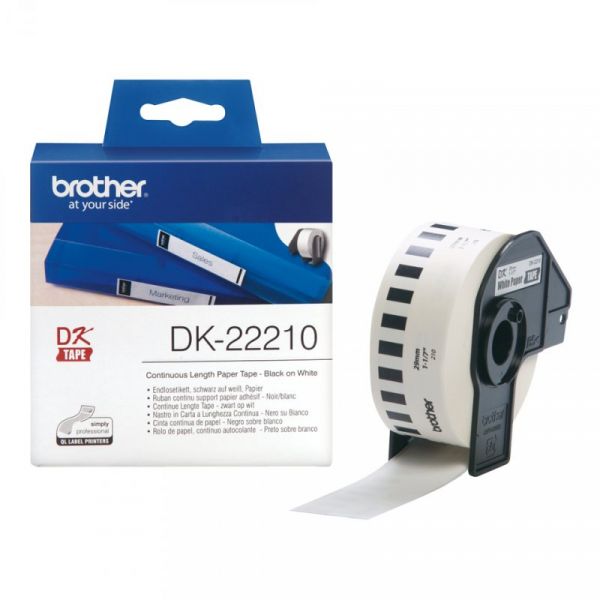 Brother Fita de Papel Contínua Autocolante Branco Impressora QL-500/550 29mmx30.48m
