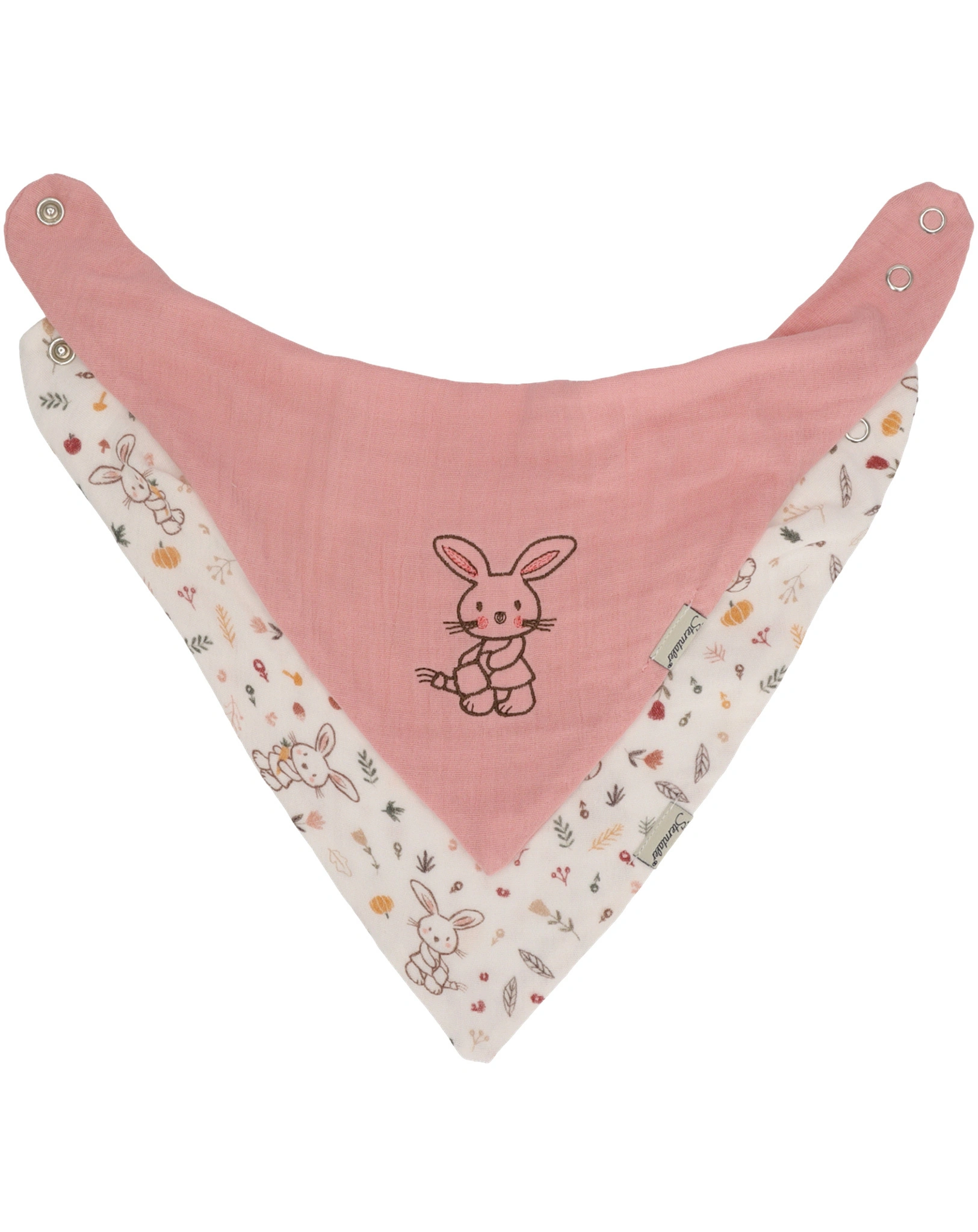 Musselin-Dreieckstuch HASE BABY 2er-Pack in weiß