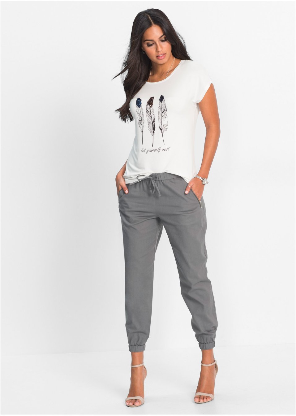 Pantalon 7/8 lin majoritaire