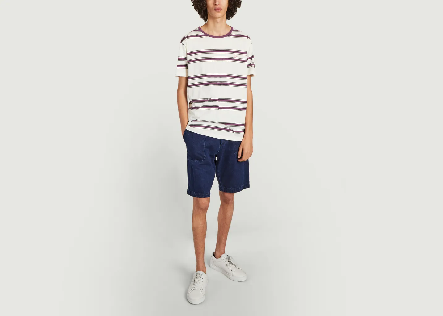 T-shirt rayé en coton bio Screech Olow
