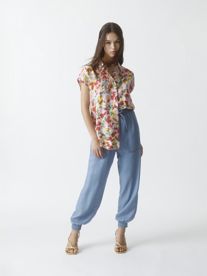 Blusa fluida sem mangas - Tons de Verde