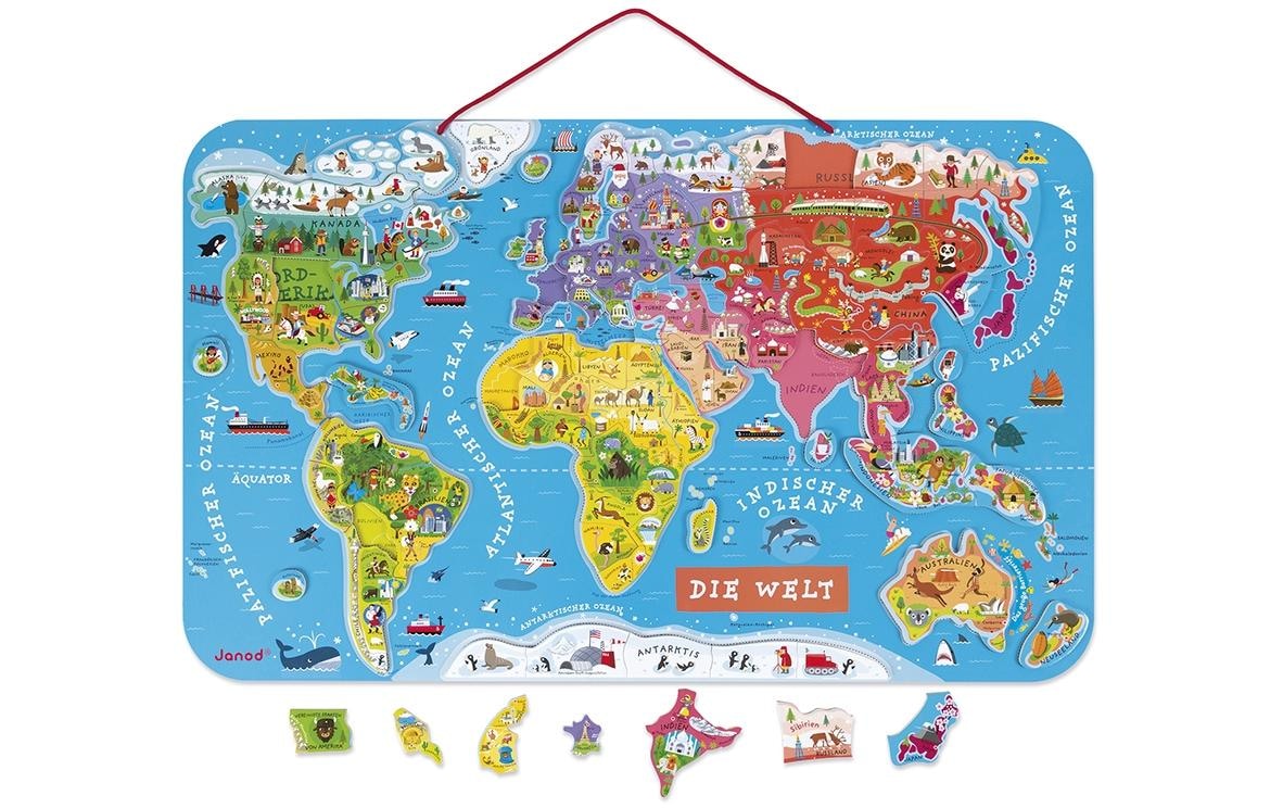 Janod Puzzle »Janod Holz-Puzzle Magnetpuzzle Welt«
