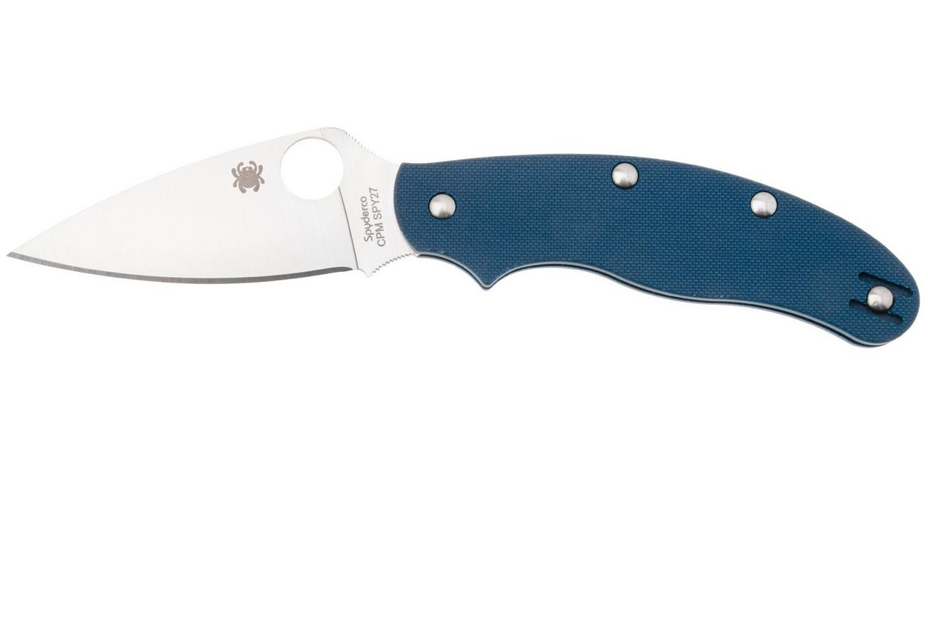 Spyderco UK Penknife CPM SPY27 C94GPCBL Cobalt Blue G10, zakmes