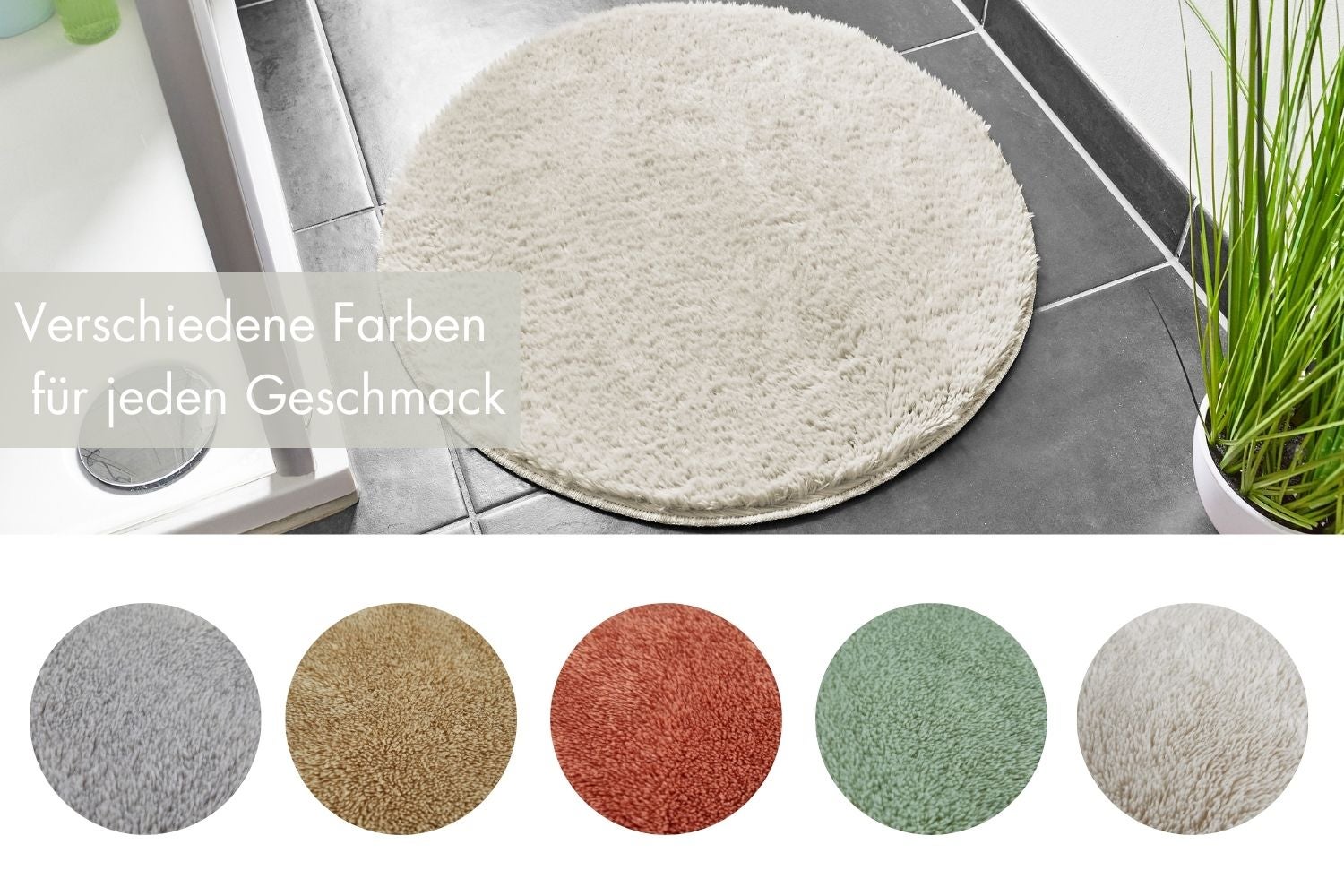 Badmat Florida, rond 60 cm, in beige