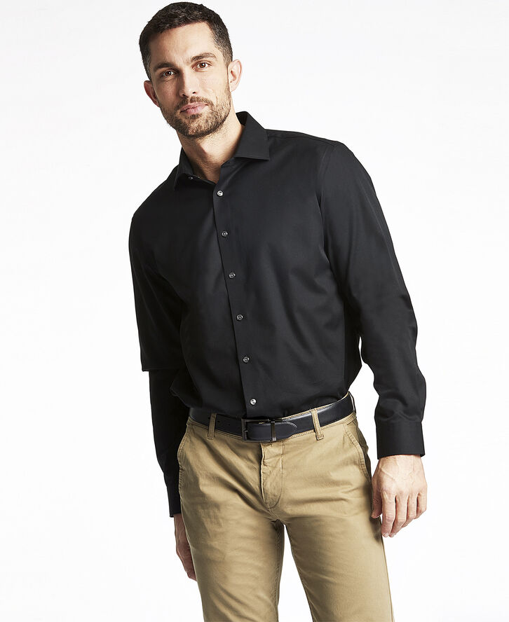 Lindbergh Plain fine twill shirt LS Black