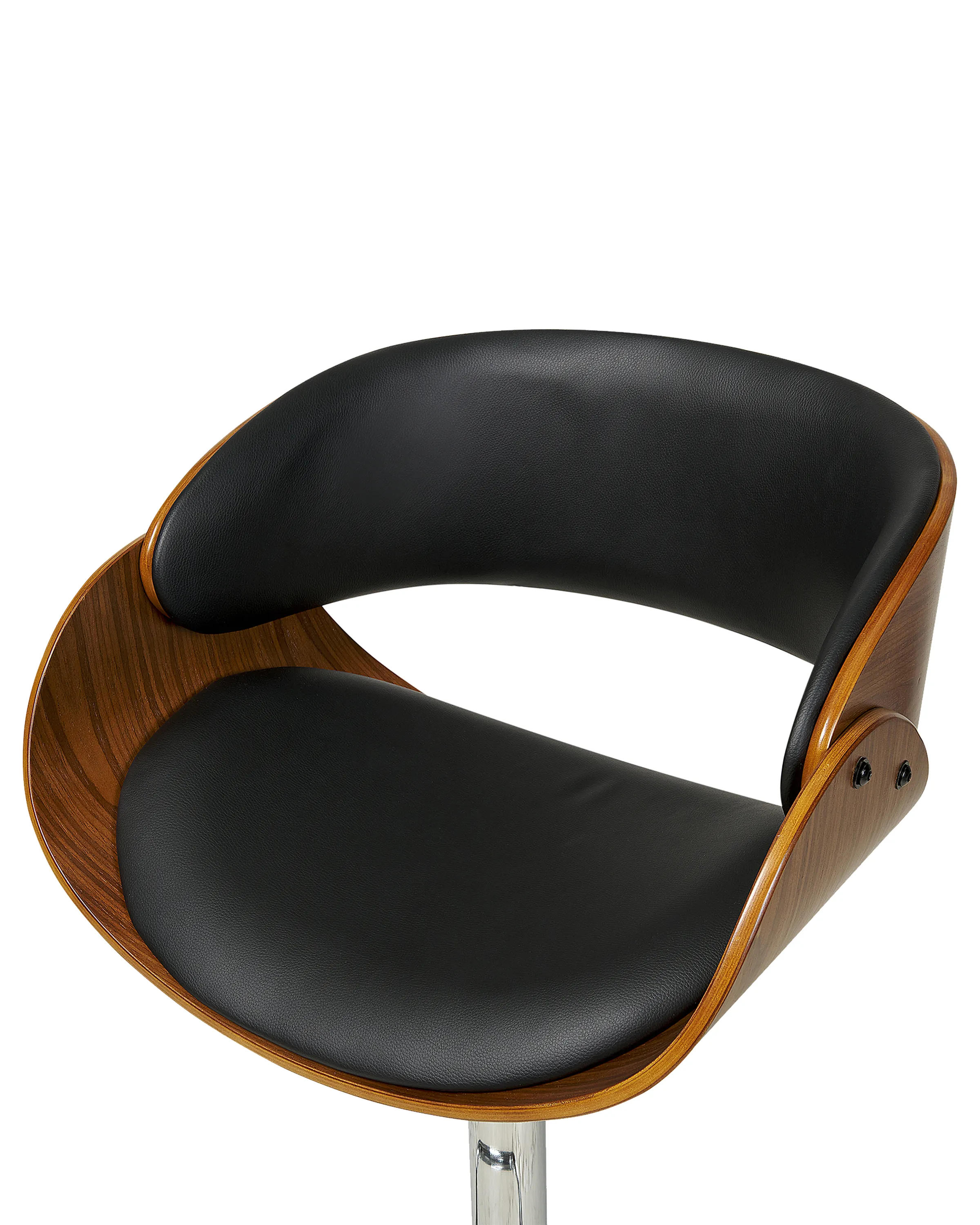 Set van 2 barstoelen BAKU Kunstleer draaibaar Zwart