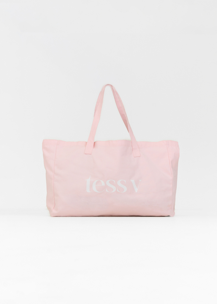 Tess V canvas tas lichtroze