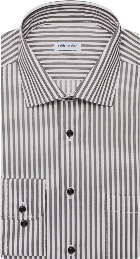 Seidensticker Business Shirt Regular Long sleeve Kent-Collar Stripes Grey